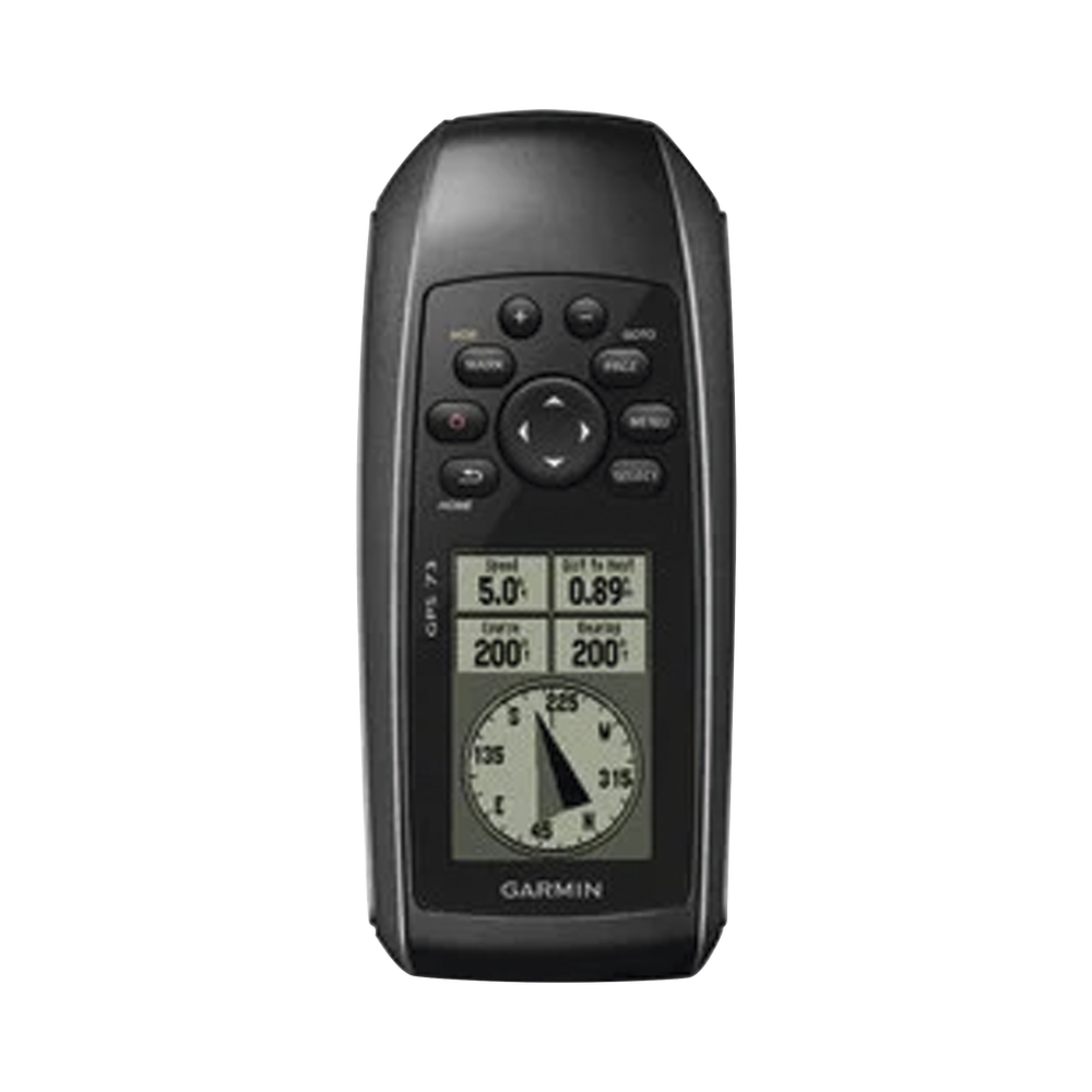 GPSMAP 73 Portátil / Pantalla LCD 4 Niveles de Gris / Resolución 128 x 160 Píxeles / Autonomía +18 Horas / Resistencia al Agua IPX7 / Receptor de Alta Sensibilidad / 1000 Waypoints / 100 Tracks / Flotante / Calendario de Caza y