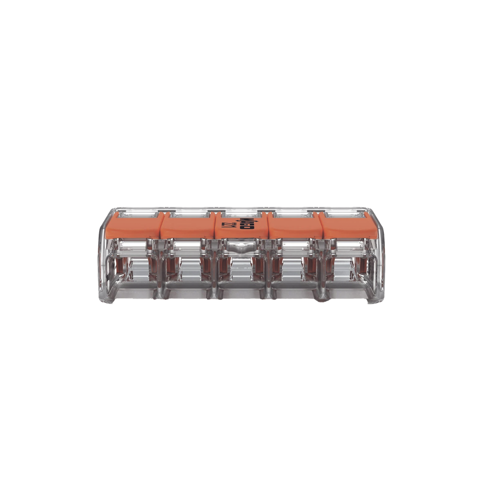 Borna de Conexión / 5 Conductores / 4 mm² Máximo / Palanca Naranja / Transparente / 32A 450V / UL JET ENEC / CAGE CLAMP® / T85 - Imagen 3