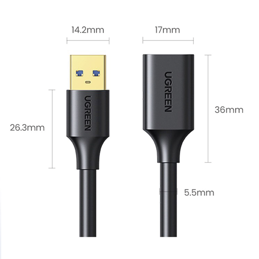 Cable Extensor USB 3.0 / 3 Metros / Macho-Hembra / 5 Gbps / Ultra Durabilidad / Núcleo de cobre estañado 28/22 AWG / Blindaje interior múltiple / Ideal para teclado, mouse , etc. - Imagen 6