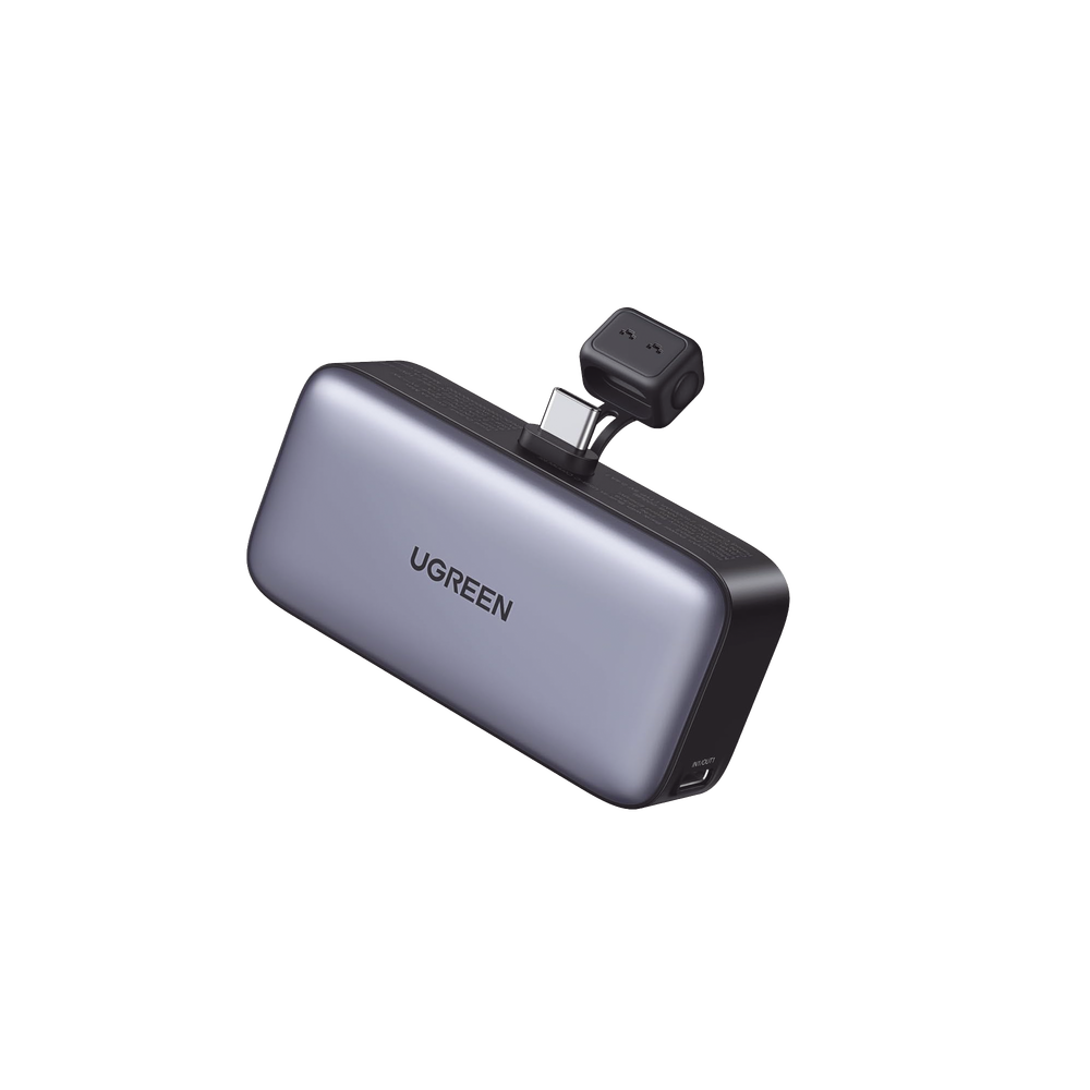 Power Bank 5000mAh | Conector USB-C Incorporado | 22.5W | Carga Rápida | Soporte Integrado | Pantalla Led | Compacto y Portatil | Compatible con iPhone 16 15 iPad Pro Galaxy Pixel..