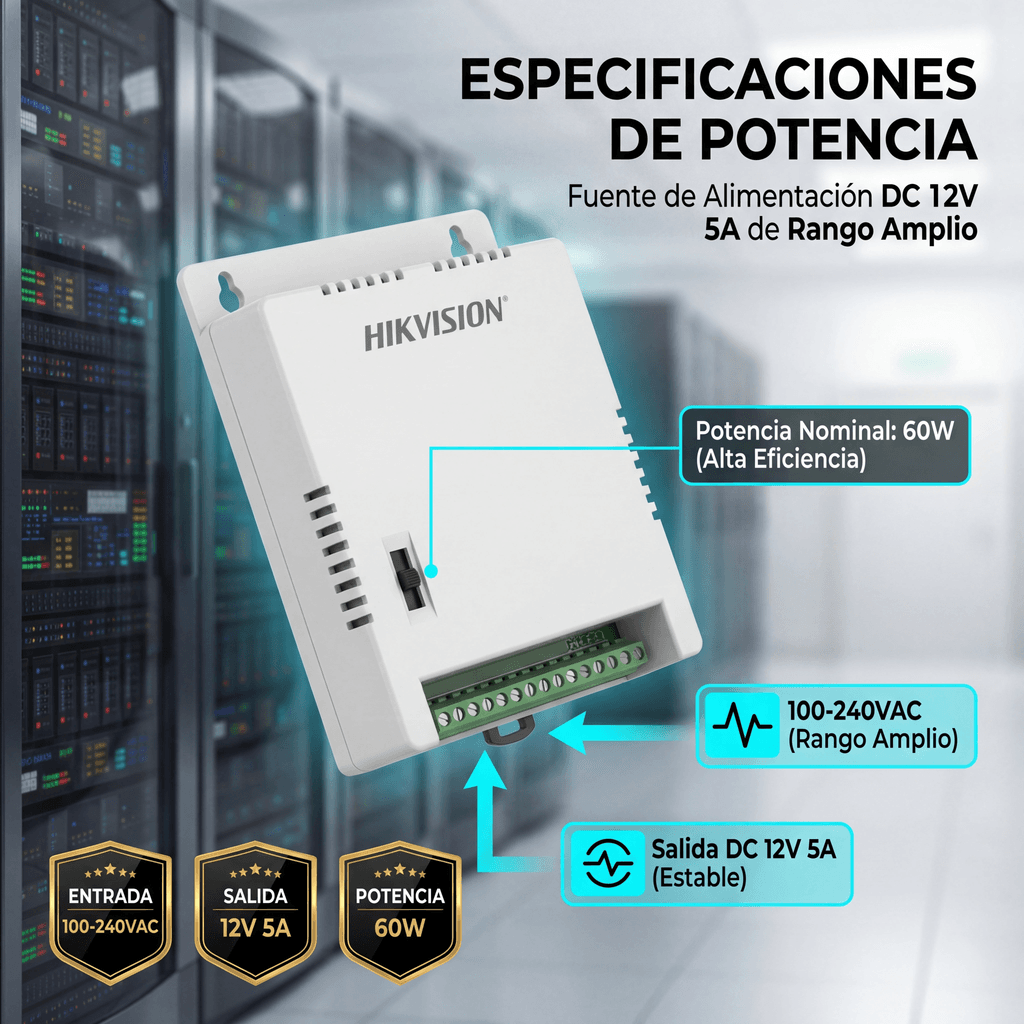 Fuente de Poder Regulada 12 Vcc / 13.5 Vcc / 15 Vcc para 8 Cámaras / 8 Amperes (1 Amp por Salida) / Voltaje de Entrada 90 - 130 VCA / Filtro de Ruido para Cámaras 4K / Modo para Largas Distancias - Imagen 5