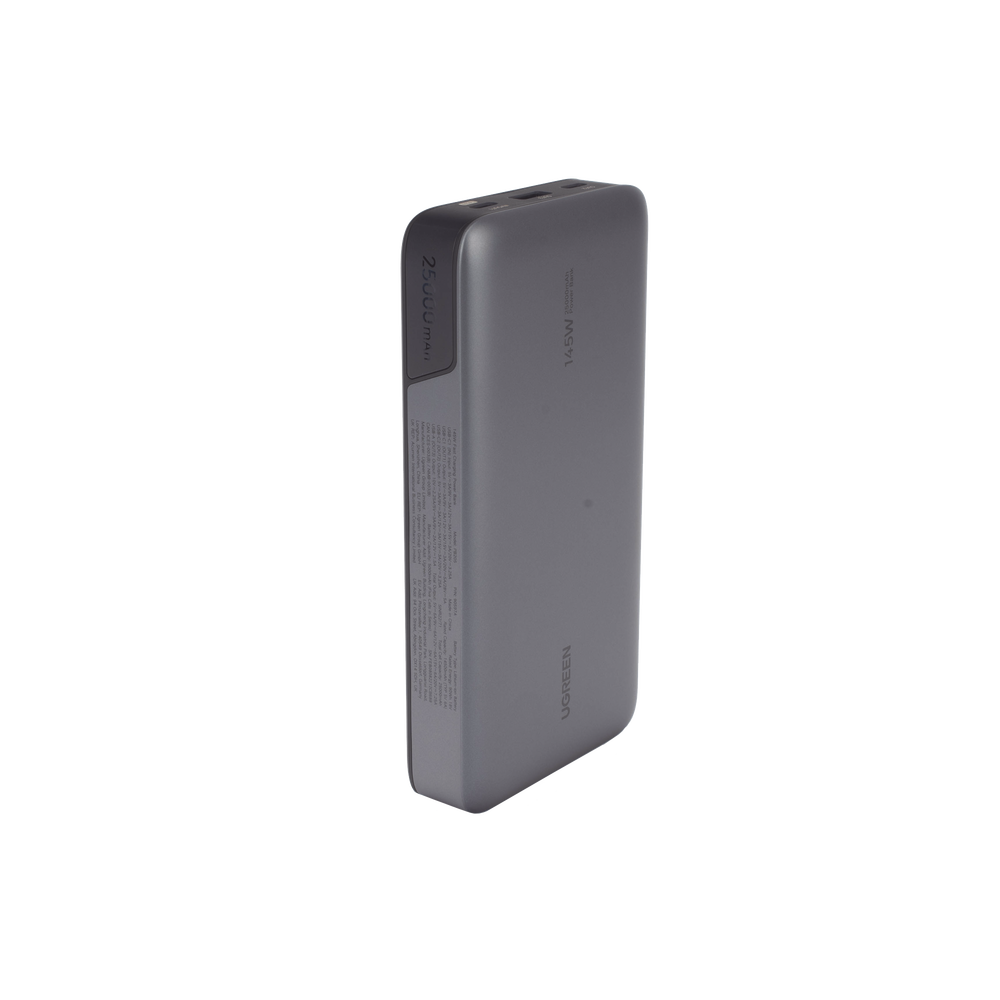 Power Bank de 25000mAh | 3 Salidas 145W Max. | USB-A + 2 USB-C | PD 3.0, QC3.0 | FCP | SCP | Pantalla Inteligente | Carcasa Ignifuga | Color Gris | Incluye Cable USB de 50cm | Carga tu Laptop de Manera Segura. - Imagen 4