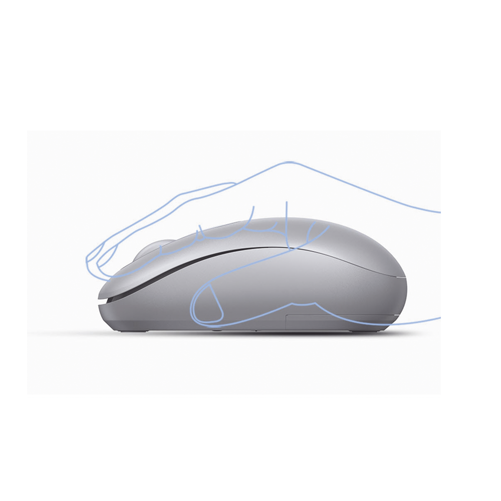 Mouse Inalámbrico 2.4G 800/1200/1600/2400 DPI | Función de 3 botones | Alcance 10m | Silencioso | Ergonómico | Anti-caída y Anti-interferencias | Batería Alcalina AA incluida | Color Grey. - Imagen 3
