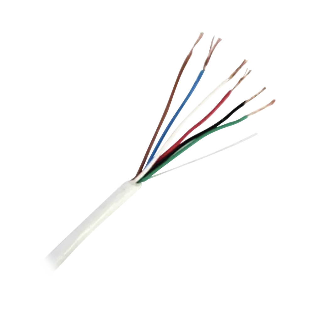 Bobina de Cable de 152 Metros (500 Pies) de 6 x 20 AWG / Blindado / Color Blanco / Aplicaciones en Control de Acceso, Audio e Instrumentación