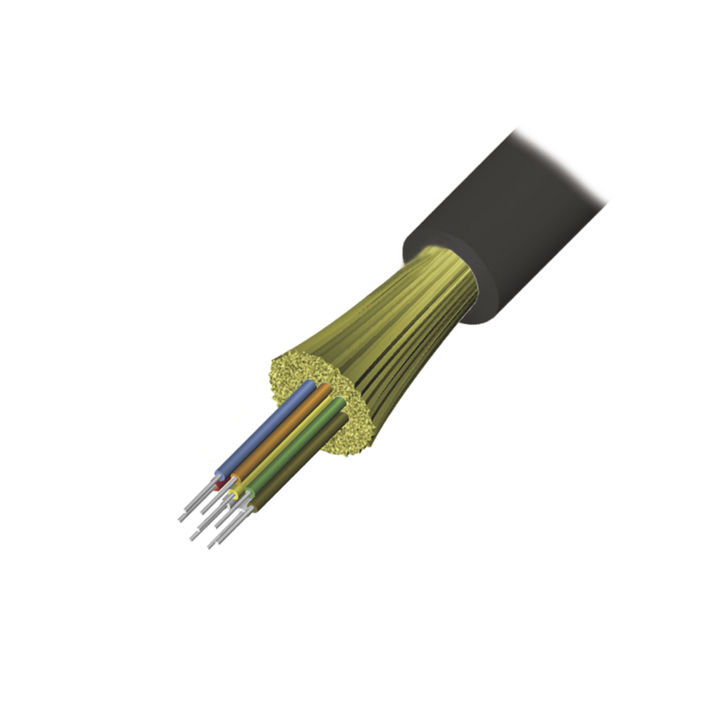 Cable de Fibra Óptica de 12 Hilos, Interior/Exterior, Tight Buffer, No Conductiva (Dieléctrica), Riser, Multimodo OM3 50/125 Optimizada, 1 Metro (3.28 Pies)