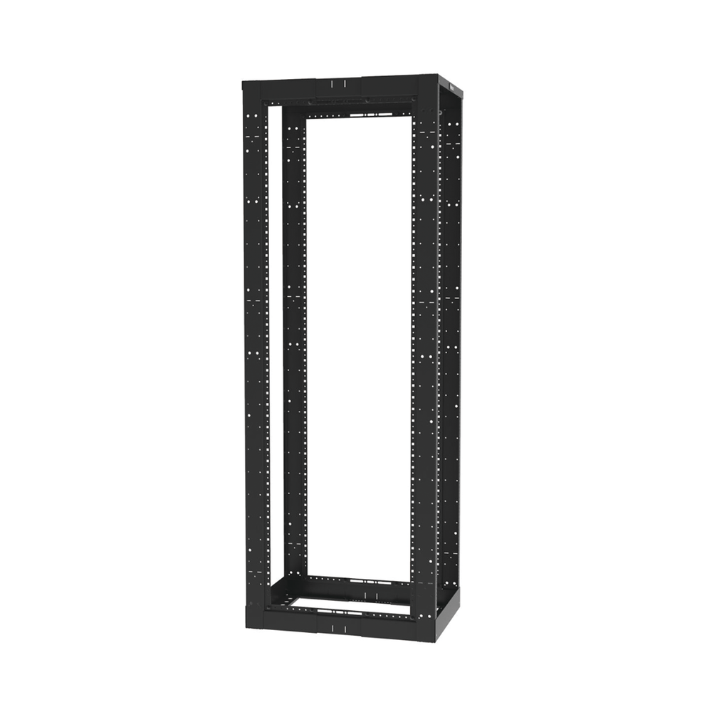 Rack de Cuatro Postes Estándar de 19", Rieles Roscados #12-24, Profundidad Ajustable de 23 a 42 in, 45 Unidades de Rack, Color Negro - Imagen 3