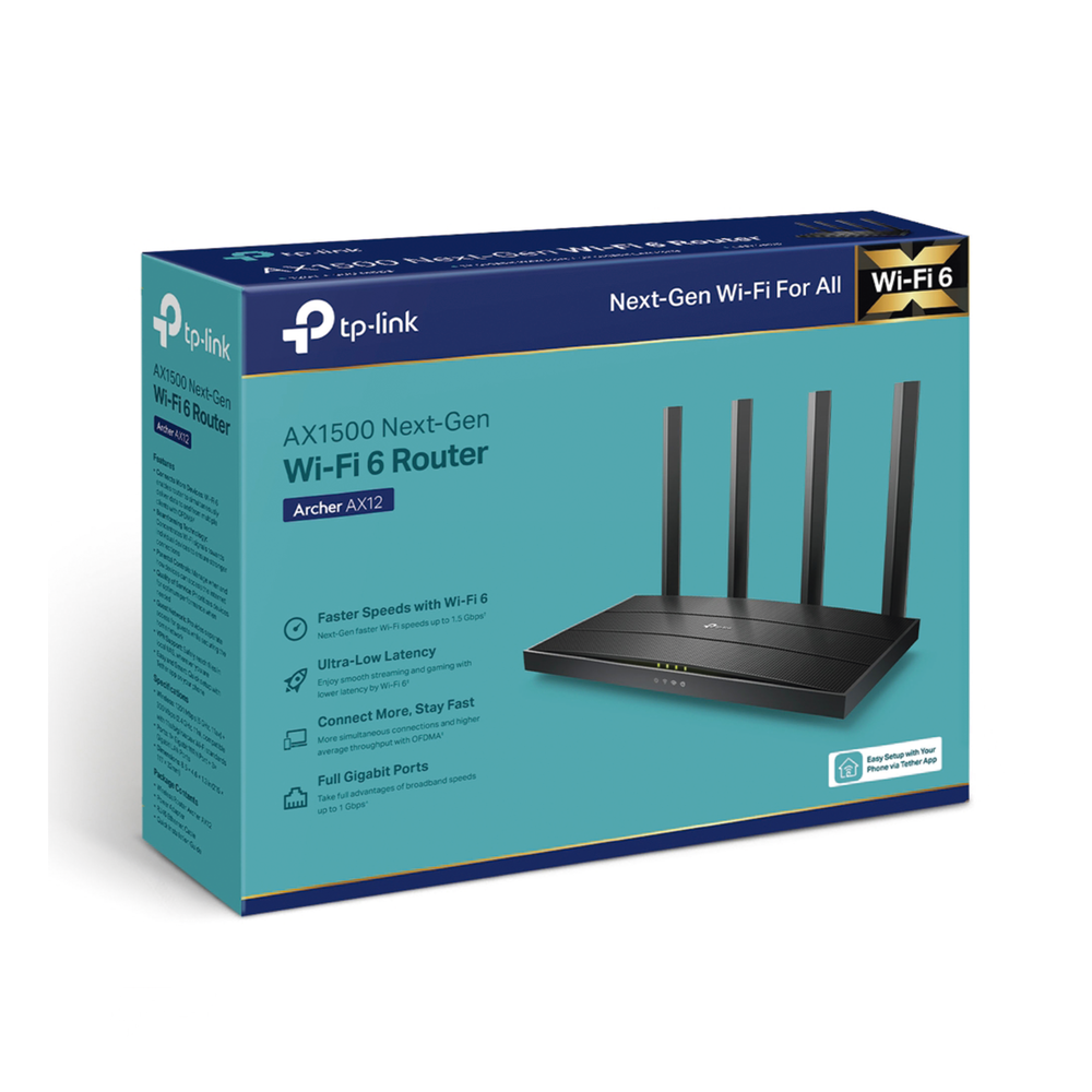 Router WiFi 6 AX 1500Mbps / MU-MIMO 2X2 y OFDMA / 1 Puerto WAN 10/100/1000 Mbps / 3 Puertos LAN 10/100/1000 Mbps / 4 Antenas / Conexión Inalámbrica OneMesh - Imagen 4