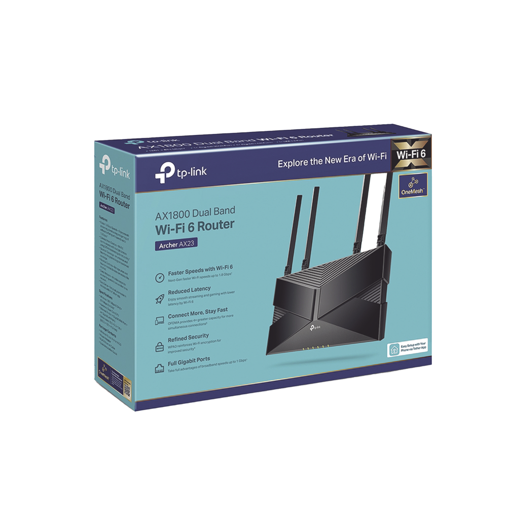 Router WiFi 6 doble banda AX 1800 Mbps / MU-MIMO y OFDMA / 1 Puerto WAN 10/100/1000 Mbps / 4 Puertos LAN 10/100/1000 Mbps / 4 Potentes Antenas / Compatible con EasyMESH - Imagen 4