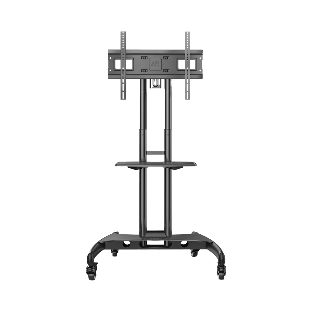 Soporte de Pantalla con Ruedas AVA1500601PNB / Compatible con Monitores de 32" a 75" / VESA 200x200 a 600x400 mm / Carga 45.5 kg (100 lbs) / Altura Ajustable 1120-1520 mm / Base para Accesorios / 4 Ruedas 360° - Imagen 3