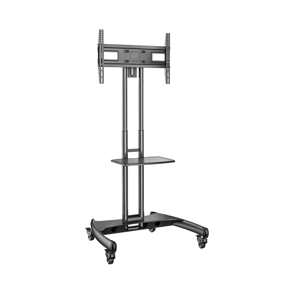 Soporte de Pantalla con Ruedas AVA1500601PNB / Compatible con Monitores de 32" a 75" / VESA 200x200 a 600x400 mm / Carga 45.5 kg (100 lbs) / Altura Ajustable 1120-1520 mm / Base para Accesorios / 4 Ruedas 360° - Imagen 4