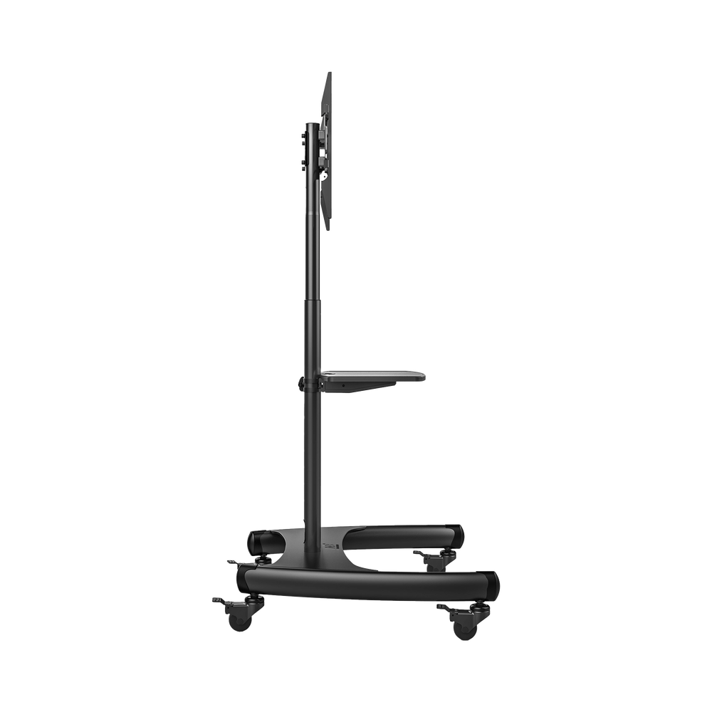 Soporte de Pantalla con Ruedas AVA1500601PNB / Compatible con Monitores de 32" a 75" / VESA 200x200 a 600x400 mm / Carga 45.5 kg (100 lbs) / Altura Ajustable 1120-1520 mm / Base para Accesorios / 4 Ruedas 360° - Imagen 5