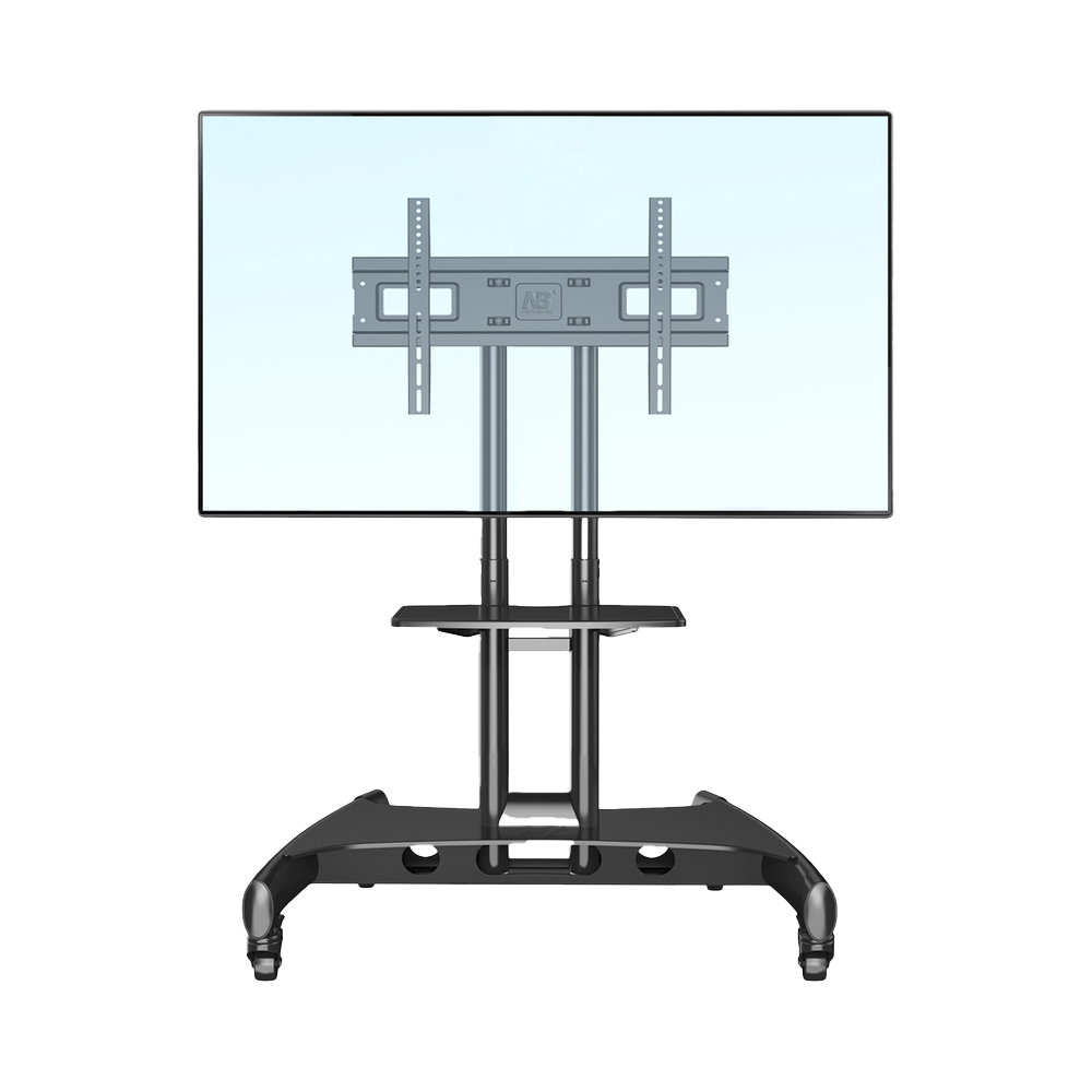 Soporte de Pantalla con Ruedas AVA1500601PNB / Compatible con Monitores de 32" a 75" / VESA 200x200 a 600x400 mm / Carga 45.5 kg (100 lbs) / Altura Ajustable 1120-1520 mm / Base para Accesorios / 4 Ruedas 360°
