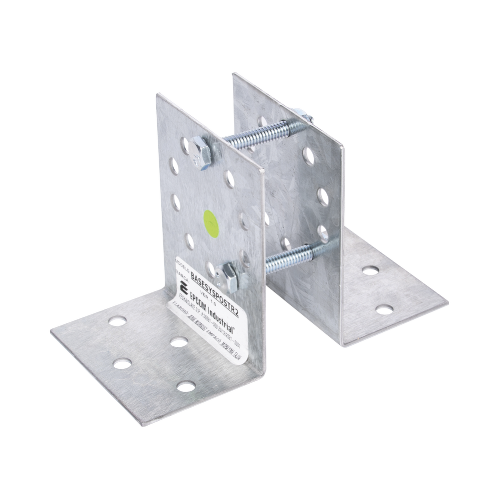 Base Multiposición para postes de paso o esquina / Acero Galvanizado Cal. 12 / 0.36 kg / Kit de Tornillería Incluido / Compatible con 7 Modelos SYSpost - Imagen 3
