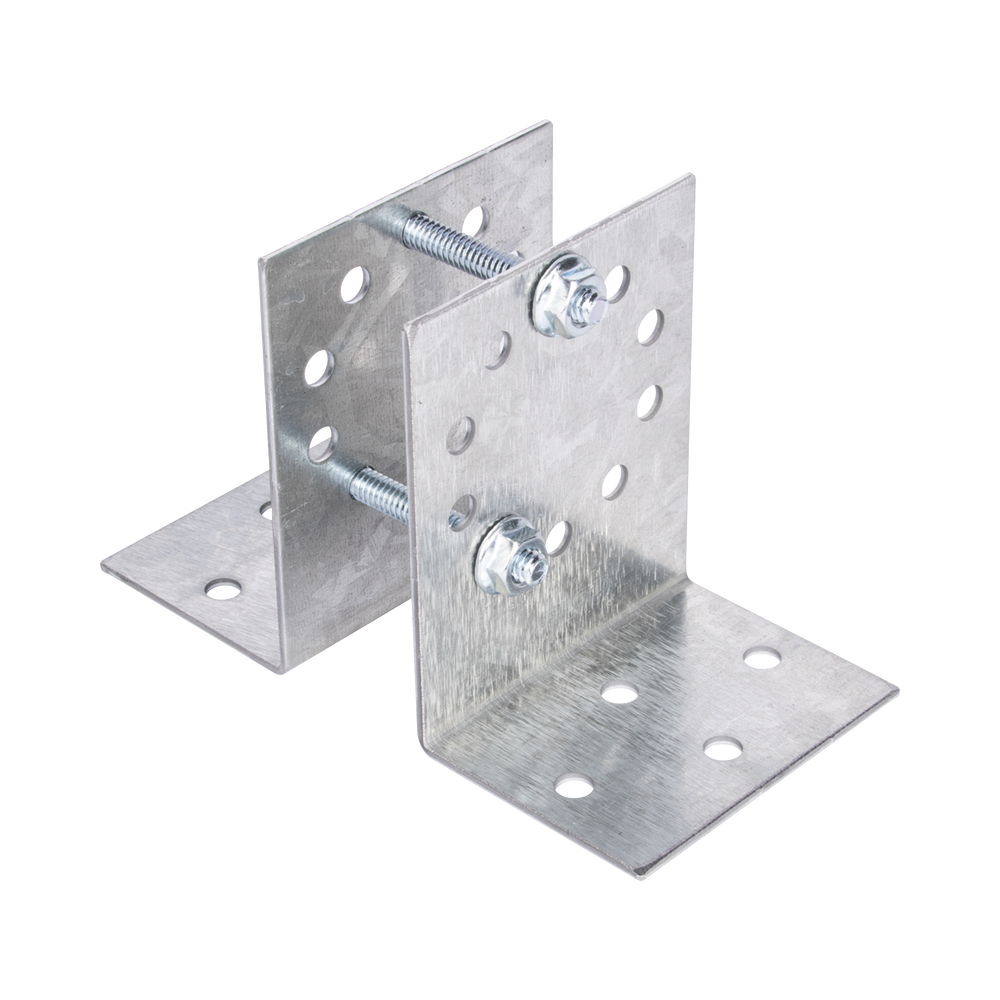 Base Multiposición para postes de paso o esquina / Acero Galvanizado Cal. 12 / 0.36 kg / Kit de Tornillería Incluido / Compatible con 7 Modelos SYSpost