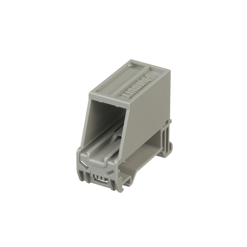 Adaptador de 1 Puerto, Para Conectores Tipo Mini-Com, Blindado, Montaje en Riel Din Estándar de 35 mm (1.38 Pulgadas), Color Gris Internacional