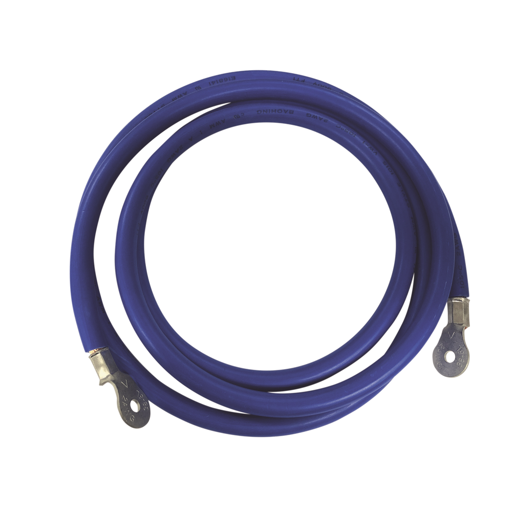 Cable para Baterías,  2.2 m Azul Calibre 2 AWG con Terminales de Ojo en Ambos Extremos
