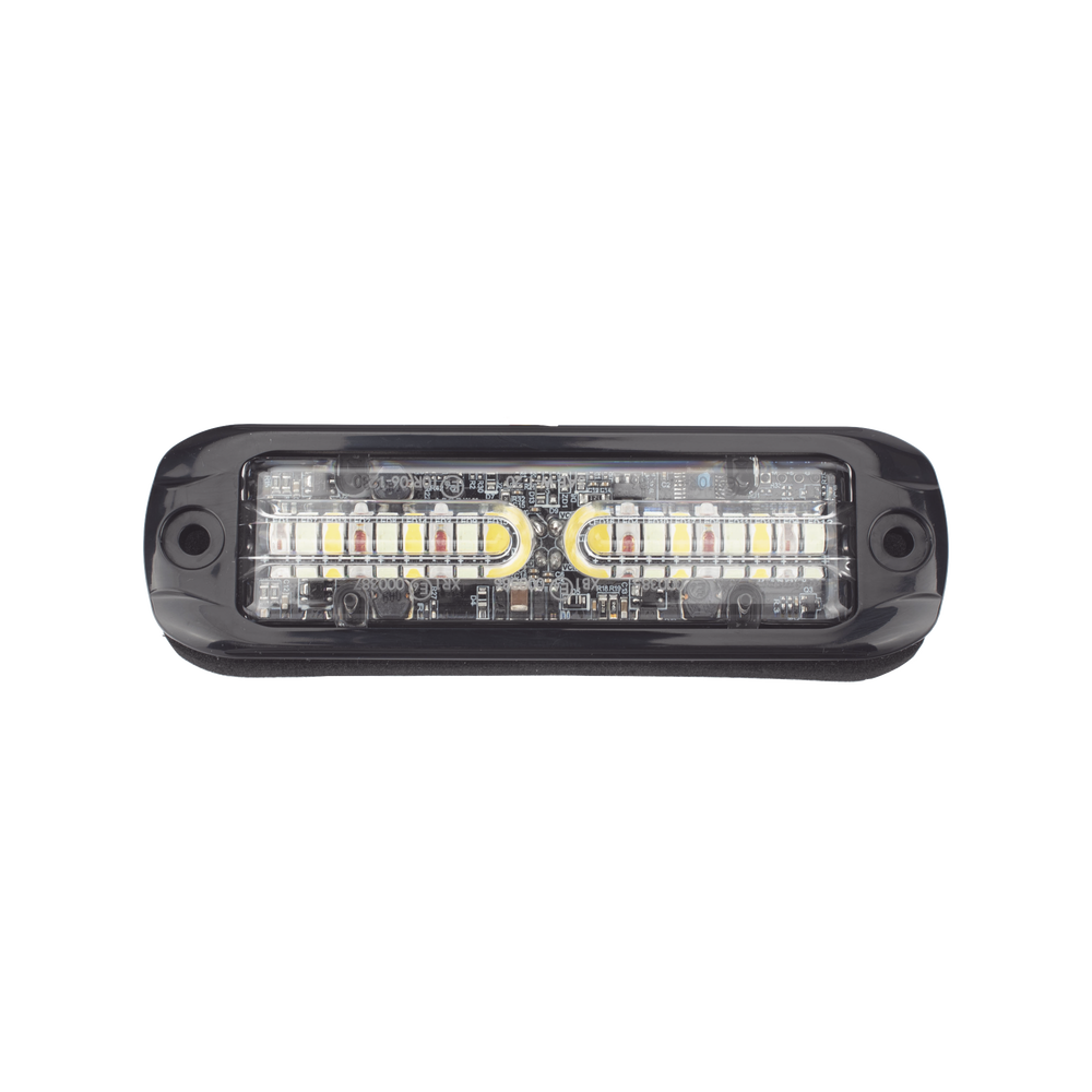 Luz Auxiliar de 18 LEDS, Tricolor Rojo/Azul/Blanco, Lente transparente, Bisel Negro - Imagen 5