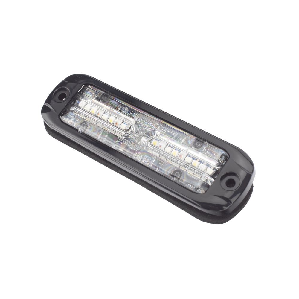 Luz Auxiliar de 18 LEDS, Tricolor Rojo/Azul/Blanco, Lente transparente, Bisel Negro - Imagen 7