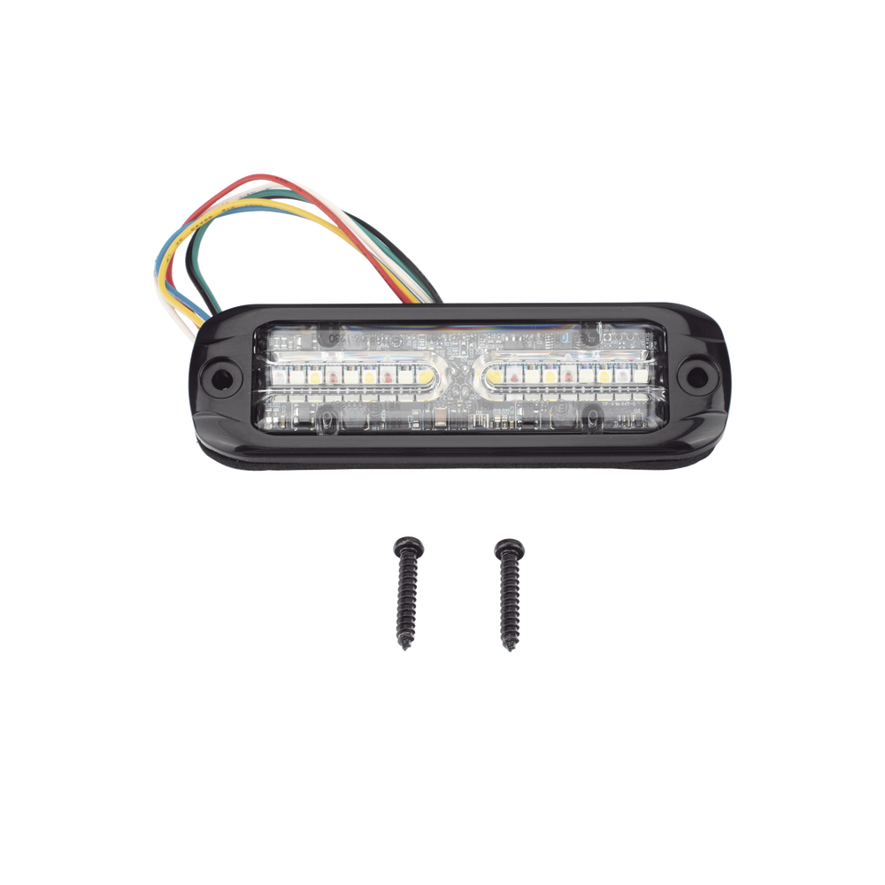Luz Auxiliar de 18 LEDS, Tricolor Rojo/Azul/Blanco, Lente transparente, Bisel Negro - Imagen 8