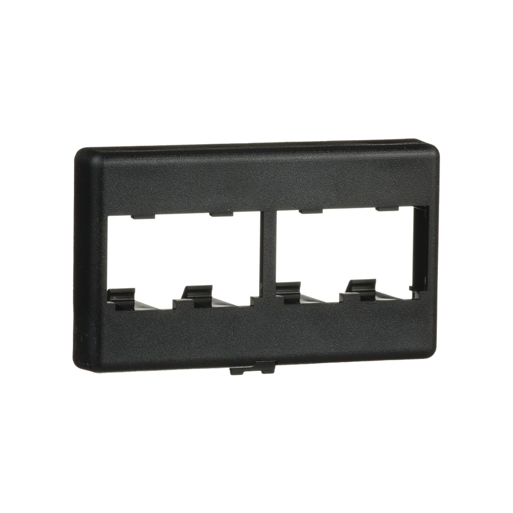 Placa de Mobiliario Modular Estándar, Salidas Para 4 Puertos Mini-Com, Color Negro - Imagen 2
