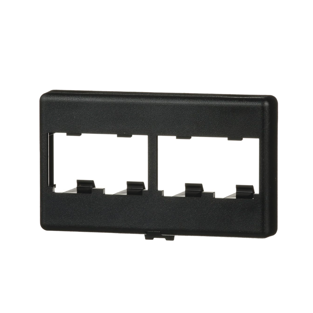 Placa de Mobiliario Modular Estándar, Salidas Para 4 Puertos Mini-Com, Color Negro - Imagen 3