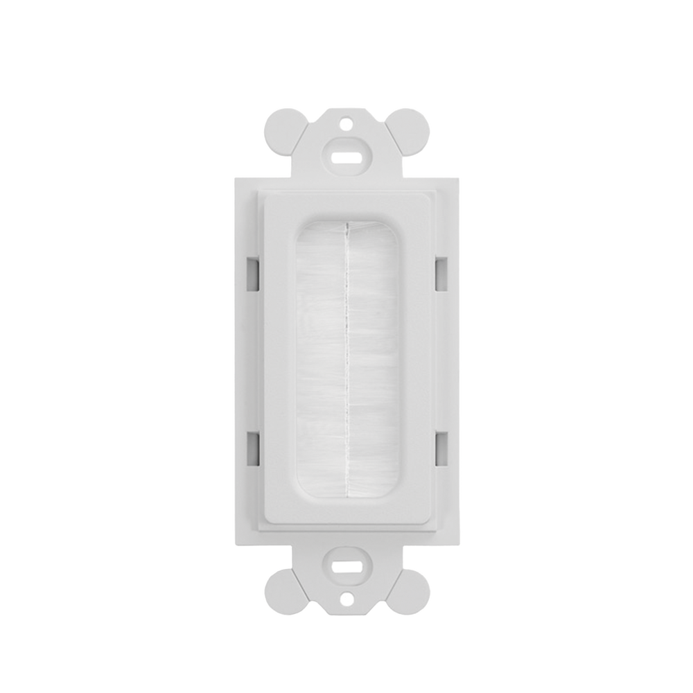 Placa de Pared Pasacables Tipo Cepillo, Estándar GFCI, Material ABS, Color Blanco