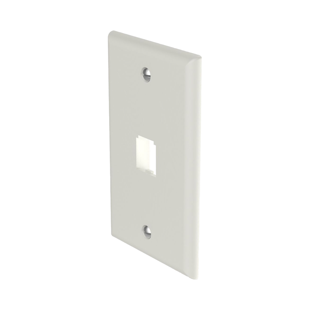 Placa de Pared Vertical Clásica, Salida Para 1 Puerto Mini-Com, Color Blanco Mate - Imagen 2