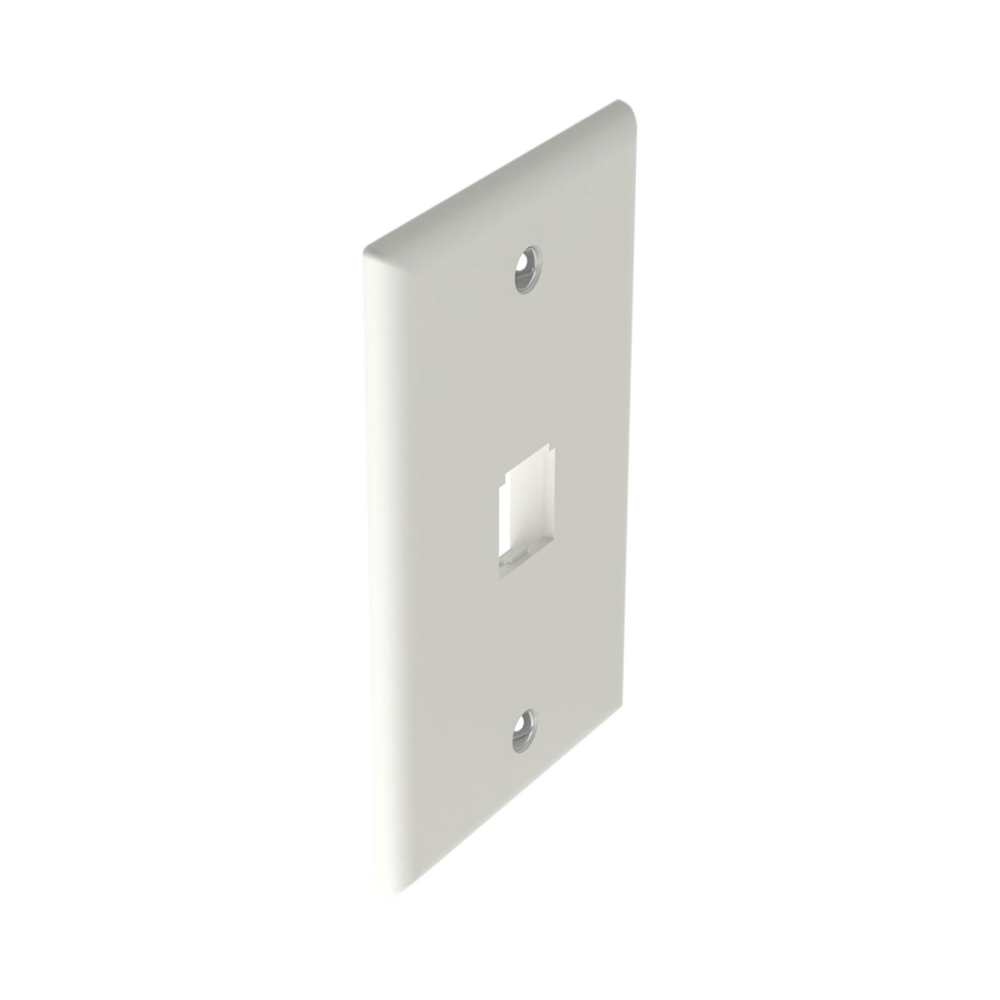 Placa de Pared Vertical Clásica, Salida Para 1 Puerto Mini-Com, Color Blanco Mate - Imagen 3
