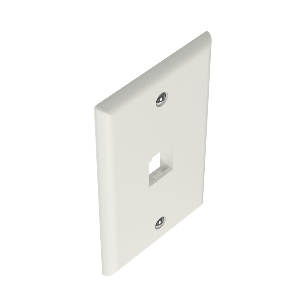 Placa de Pared Vertical Clásica, Salida Para 1 Puerto Mini-Com, Color Blanco Mate - Imagen 4