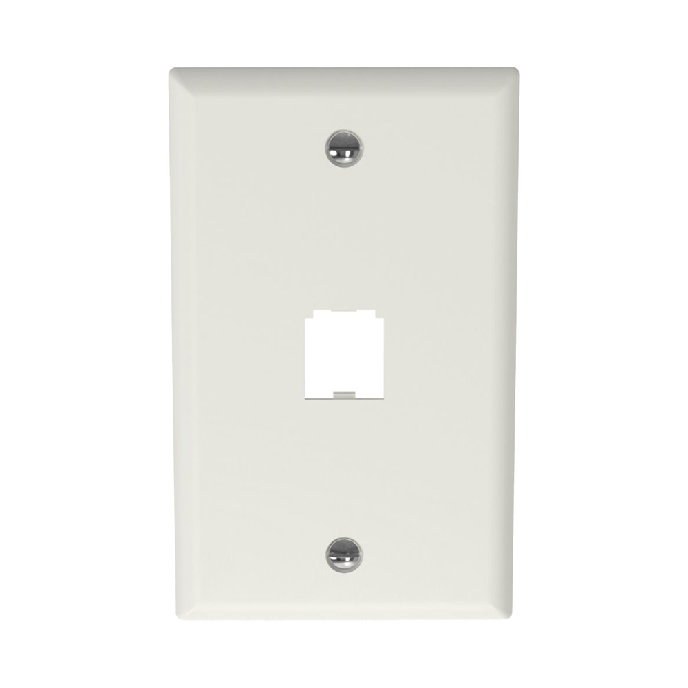 Placa de Pared Vertical Clásica, Salida Para 1 Puerto Mini-Com, Color Blanco Mate
