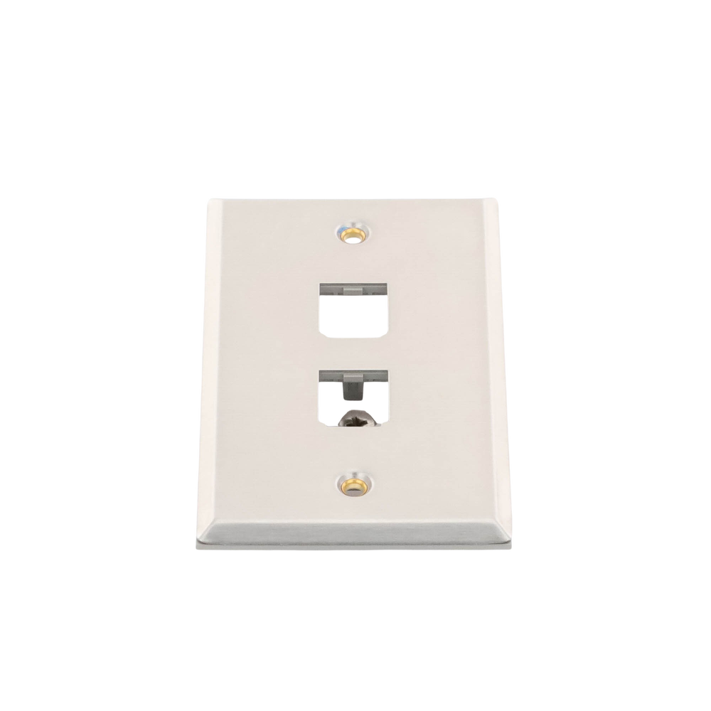 Placa de Pared Vertical, de Acero Inoxidable, Salida Para 2 Puertos Mini-Com - Imagen 3