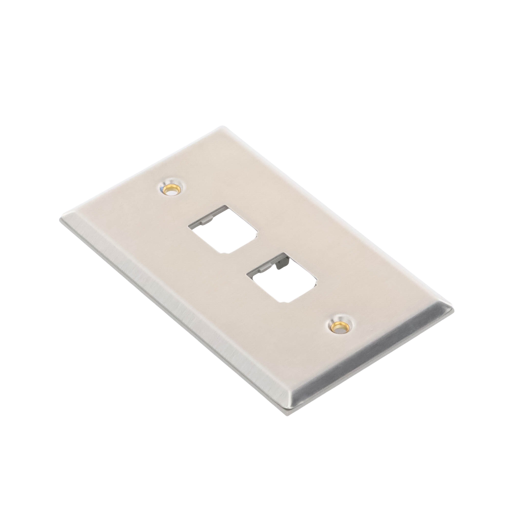 Placa de Pared Vertical, de Acero Inoxidable, Salida Para 2 Puertos Mini-Com - Imagen 4