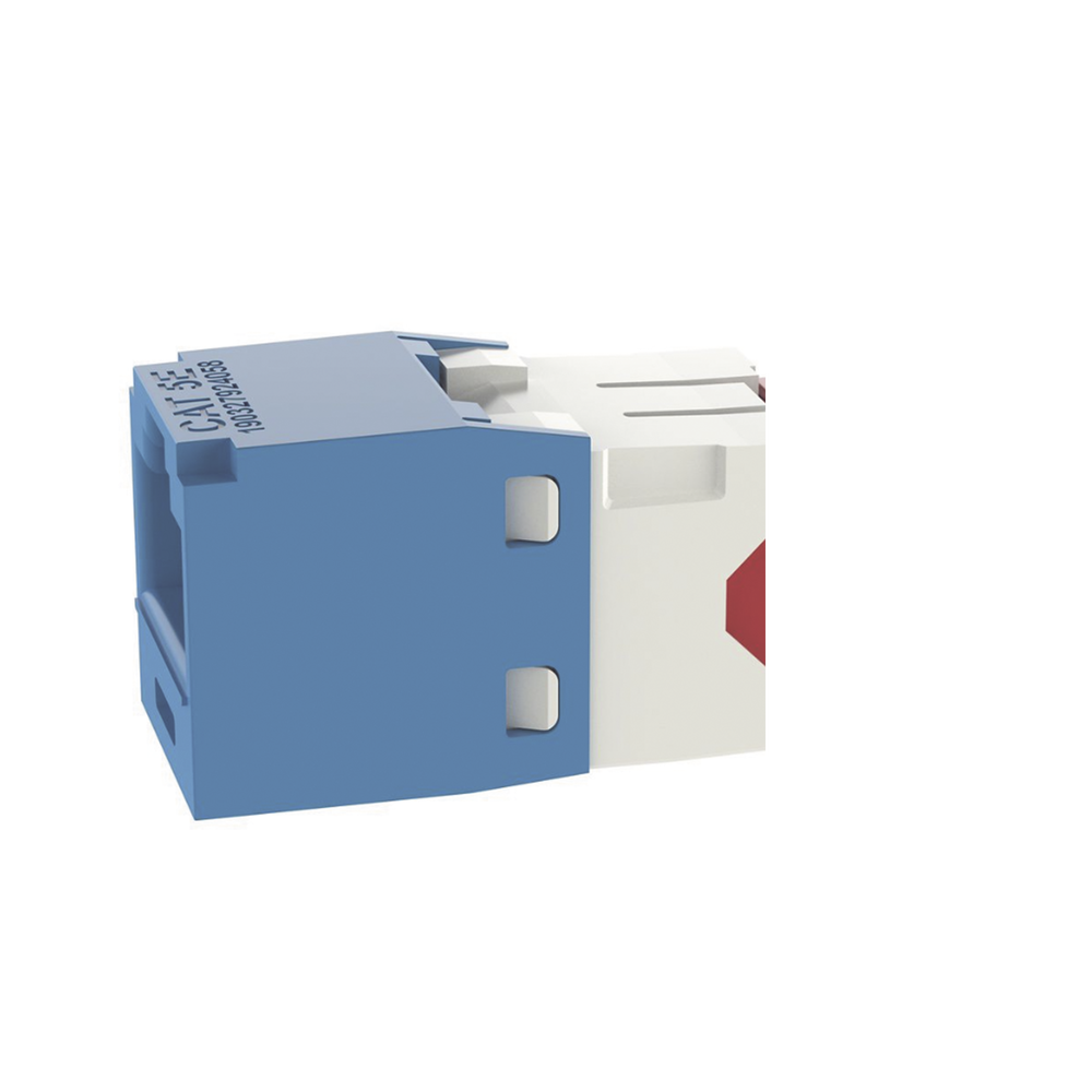 Conector Jack RJ45 Estilo TG, Mini-Com, Categoría 5e, de 8 Posiciones y 8 Cables, Color Azul