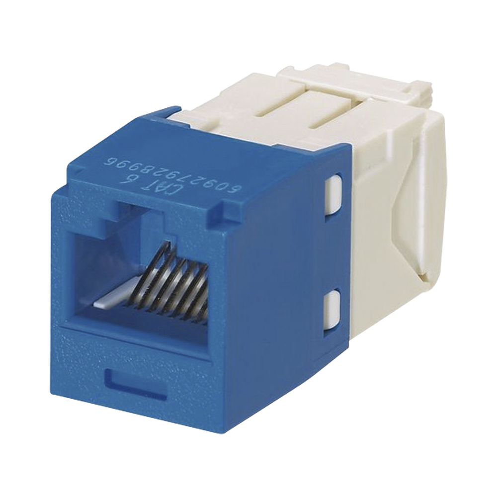 Conector Jack RJ45 Estilo TG, Mini-Com, Categoría 6, de 8 Posiciones y 8 Cables, Color Azul