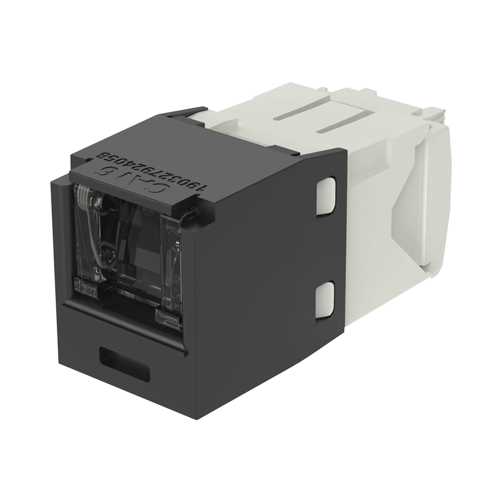 Conector Jack RJ45 Estilo TG con Ventana, Mini-Com, Categoría 6, de 8 Posiciones y 8 Cables, Color Negro