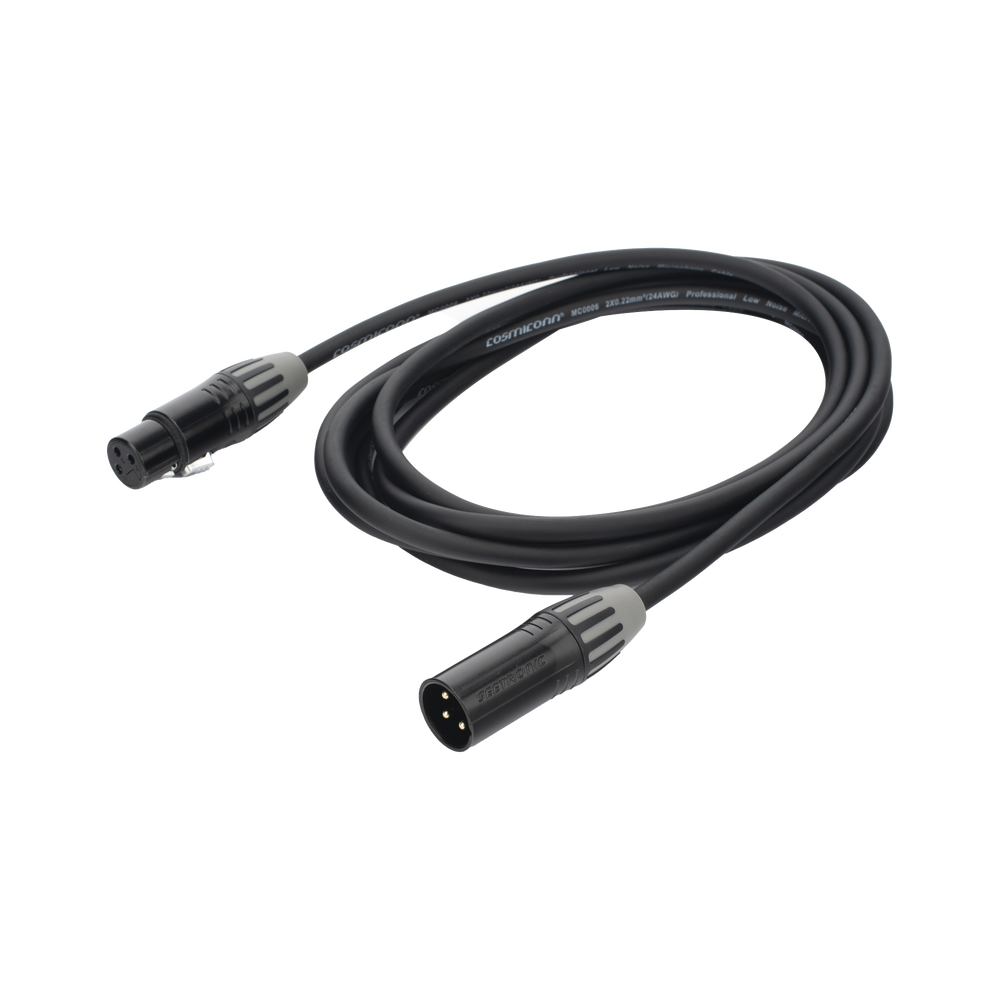 Cable XLR | 3 polos | Conector Hembra-Macho | Serie M | Carcasa Negra | Contactos Dorados | Ideal para Microfonía | Longitud 3m - Imagen 3