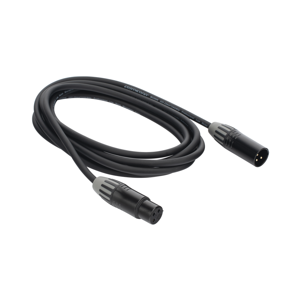 Cable XLR | 3 polos | Conector Hembra-Macho | Serie M | Carcasa Negra | Contactos Dorados | Ideal para Microfonía | Longitud 3m - Imagen 4