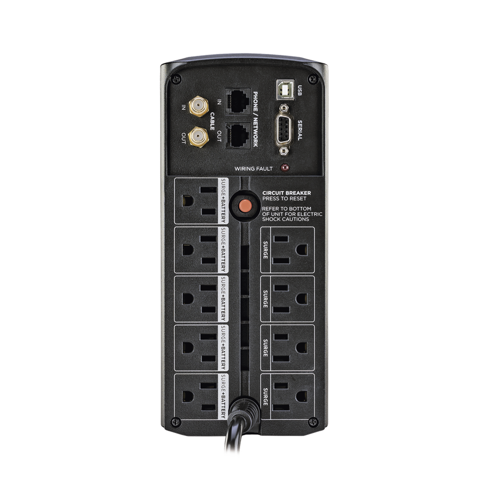 UPS de 1000 VA/600 W, Topología Línea Interactiva, Entrada 120 Vca NEMA 5-15P, Tipo Mini Torre, Con 9 Tomas NEMA 5-15R - Imagen 4