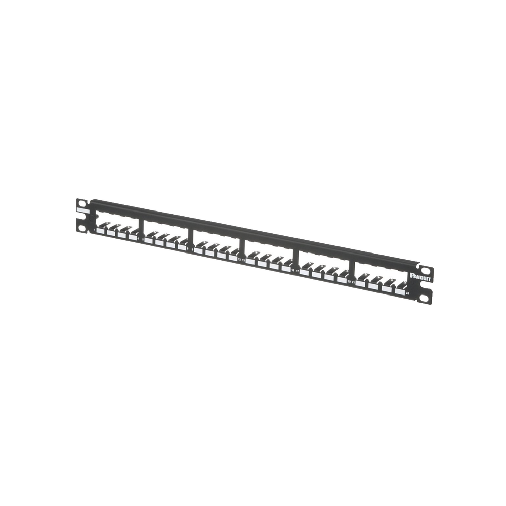 Panel de Parcheo Modular Mini-Com (Sin Conectores), Plano, Totalmente Blindado, de 24 Puertos, 1UR - Imagen 3