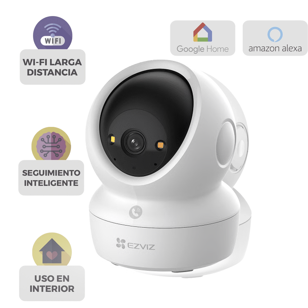 Cámara PT Wi-Fi / 4K (8 Megapíxeles) / Audio de Dos Vías / Visión Nocturna Inteligente en Color  / Detección Humana / Detección de Mascota / Llamada a la App con un toque / Almacenamiento en MicroSD y Nube