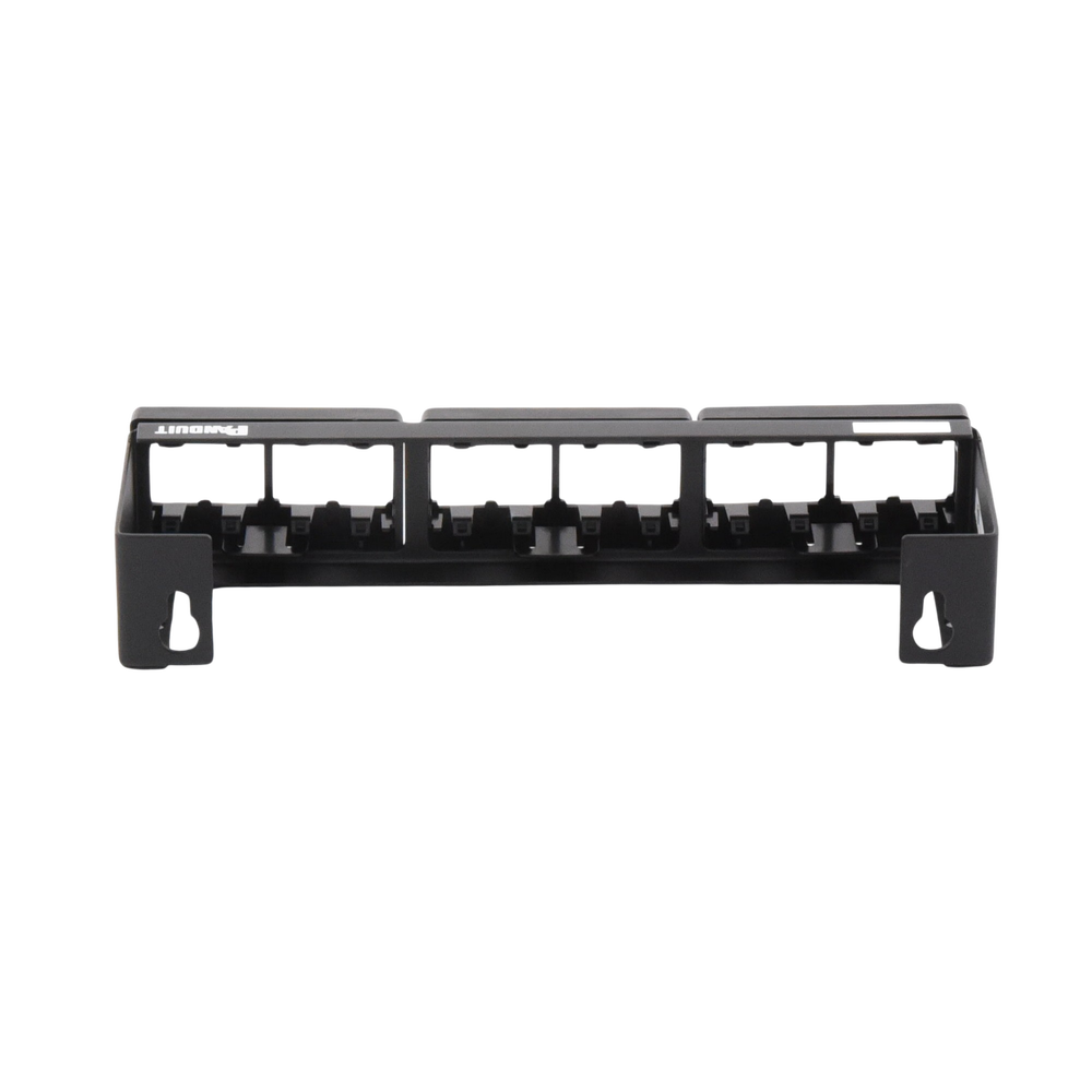 Panel de Parcheo Modular (Sin Conectores), de 12 Puertos Mini-Com, Instalación en Pared con Montaje Incluido, Color Negro - Imagen 3