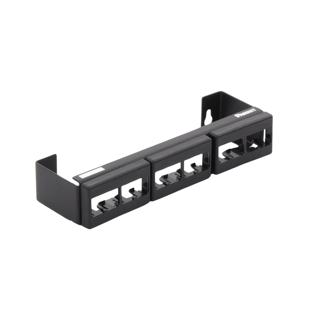 Panel de Parcheo Modular (Sin Conectores), de 12 Puertos Mini-Com, Instalación en Pared con Montaje Incluido, Color Negro - Imagen 5