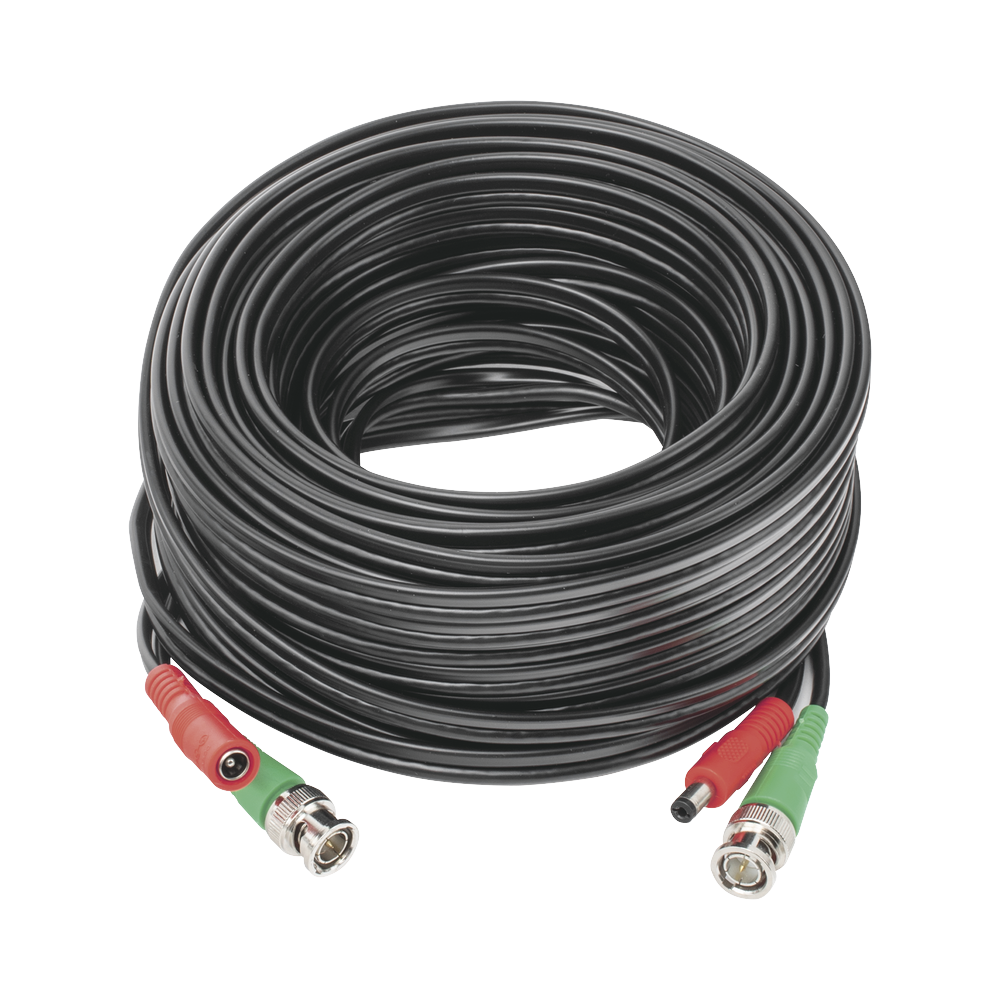 Cable Coaxial (BNC RG59) + Alimentación / SIAMES / 20 Metros (65.62 Pies) / Aleación Cobre + Aluminio CCA / Para Cámaras 4K / Uso Interior y Exterior