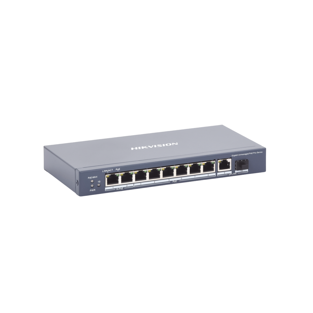 Switch PoE+ / No Administrable / 7 Puertos 1000 Mbps 802.3 af/at (30 W) / 2 Puertos 1000 Mbps Hi-PoE (90 W) / 1 Puertos 1000 Mbps Uplink / 1 Puerto SFP / Modo Extendido hasta 300 Metros / 110 Watts - Imagen 3