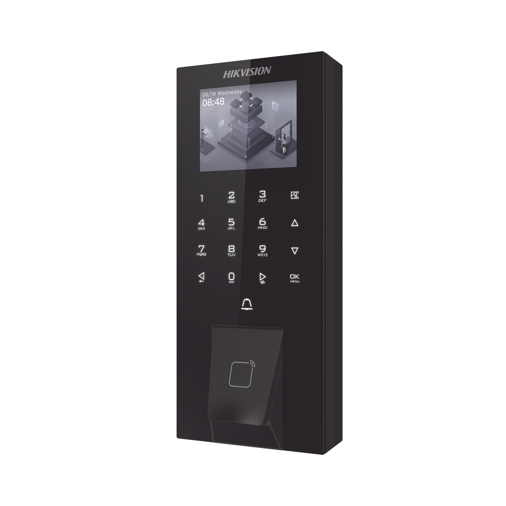 Terminal de Control de Acceso Biométrico / Huella Digital + Tarjeta M1 + PIN + Bluetooth / 5,000 Huellas y 150,000 Eventos / Pantalla LCD Táctil 2.4" / PoE + WiFi + Bluetooth / IP65 Exteriores (-30°C a 60°C) / Salida 12 VCD para Chapa / Gestión en la