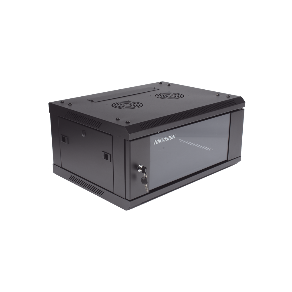 Gabinete para Montaje en Pared - Piso / Puerta de Cristal Templado / Cuerpo Fijo / 4 Unidades de Rack / 19" / Fabricado en Acero - Imagen 3