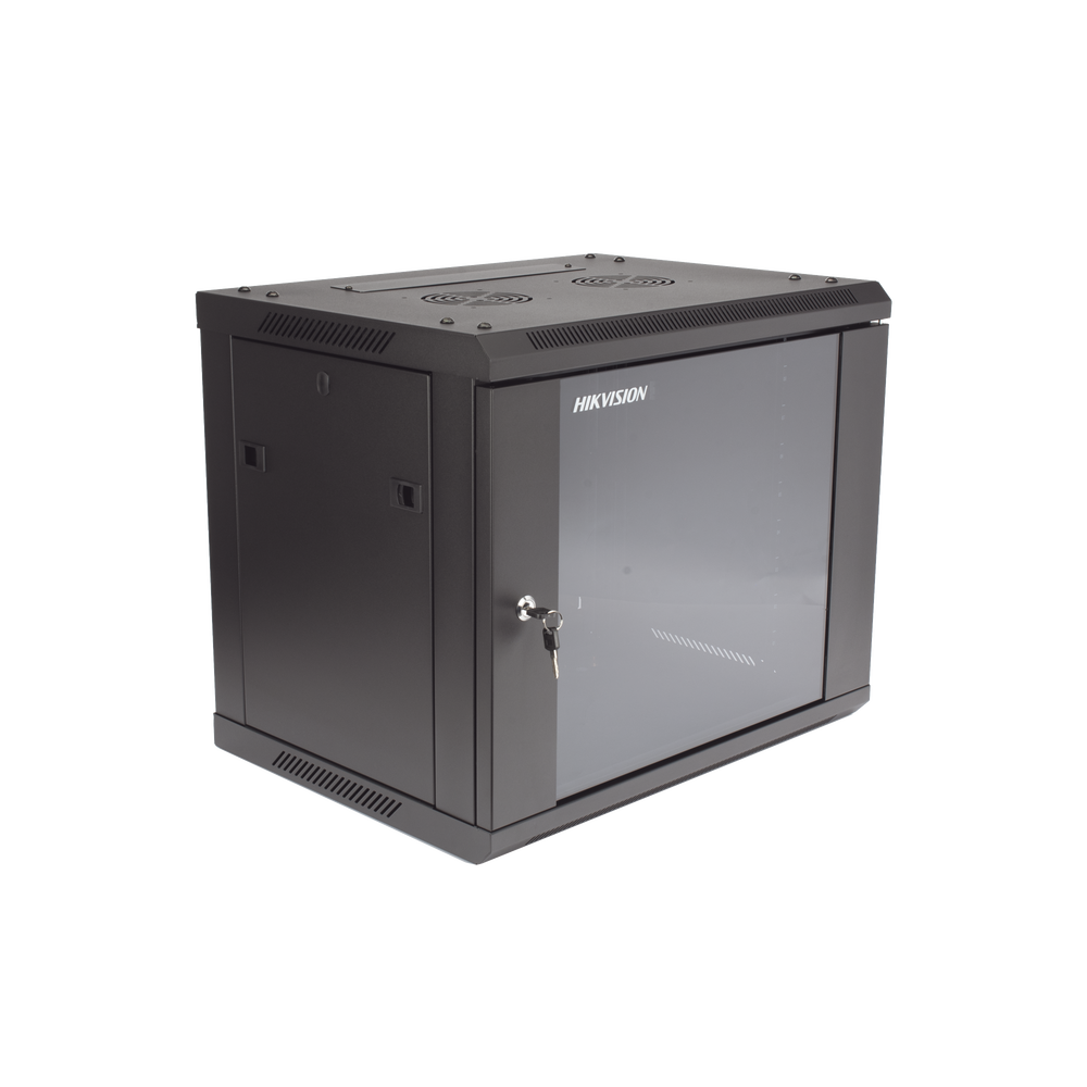 Gabinete para Montaje en Pared - Piso / Puerta de Cristal Templado / Cuerpo Fijo / 9 Unidades de Rack / 19" / Fabricado en Acero - Imagen 3