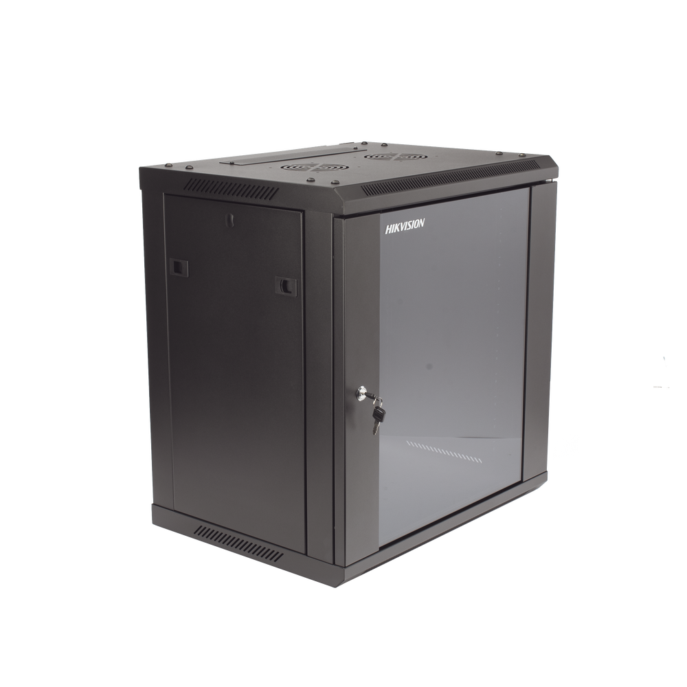 Gabinete para Montaje en Pared - Piso / Puerta de Cristal Templado / Cuerpo Fijo / 12 Unidades de Rack / 19" / Fabricado en Acero - Imagen 3