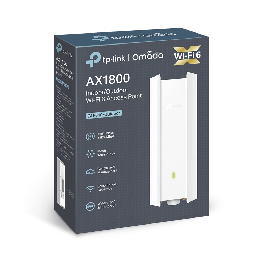 Punto de Acceso Omada Exterior-Interior / Wi-Fi 6 AX1800 MU-MIMO 2x2 / Mesh Omada / Alta Densidad de Usuarios / Configuración por Controlador o Stand-Alone / Para Montaje en Mástil/ Pared / Alimentación PoE+ - Imagen 4