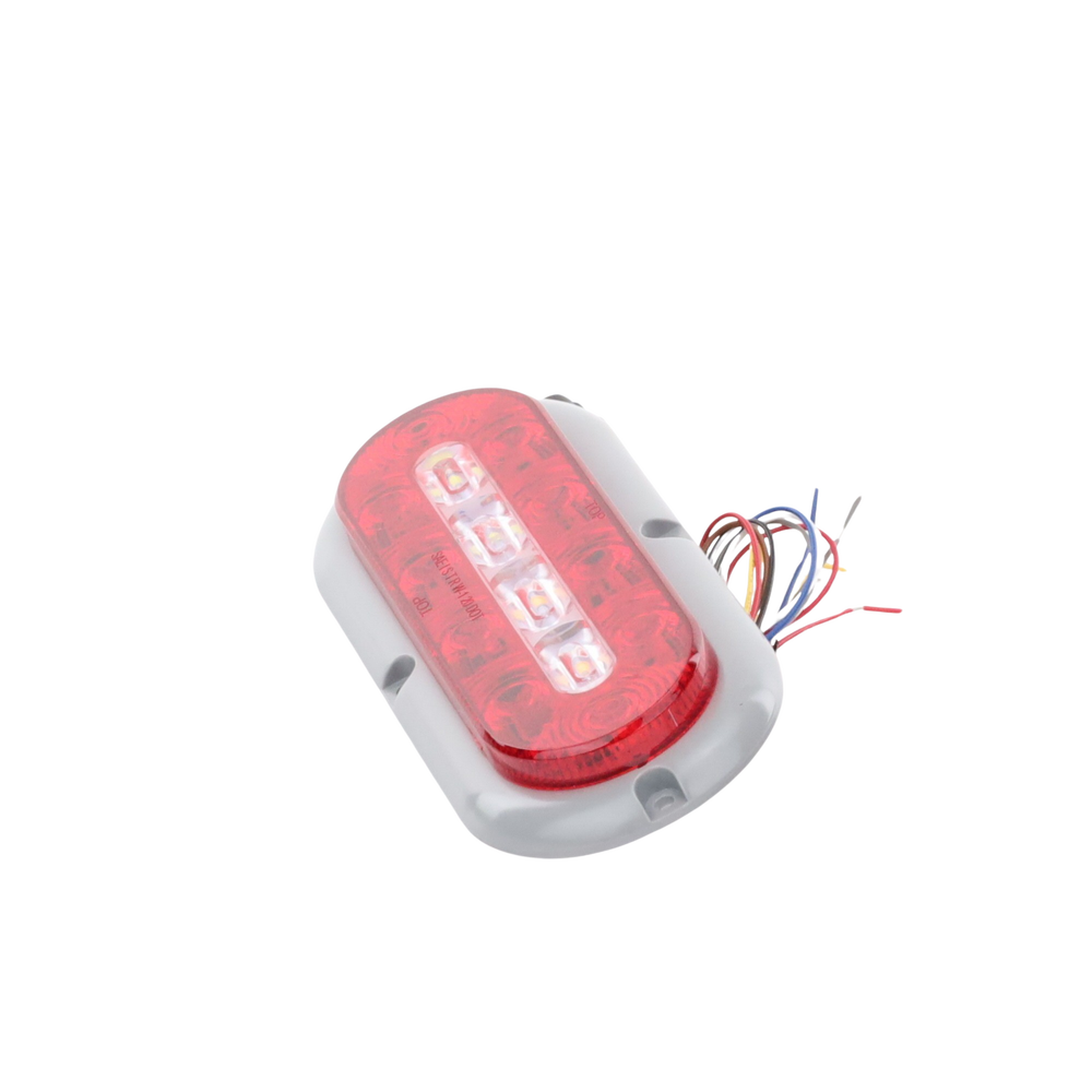Plafón Ovalado de 7.5" Para Camiones de Transporte, 18 LED Ultra Brillantes, Color Rojo/Claro/Ambar - Imagen 3